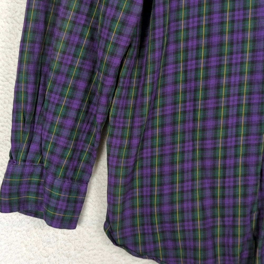 Polo by Ralph Lauren‎ Men's Purple & Green Plaid Button Up Dress Shirt Size XL